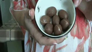 Swallow chocolate eggs in two ways...