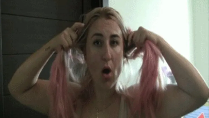 Wash pink hair.