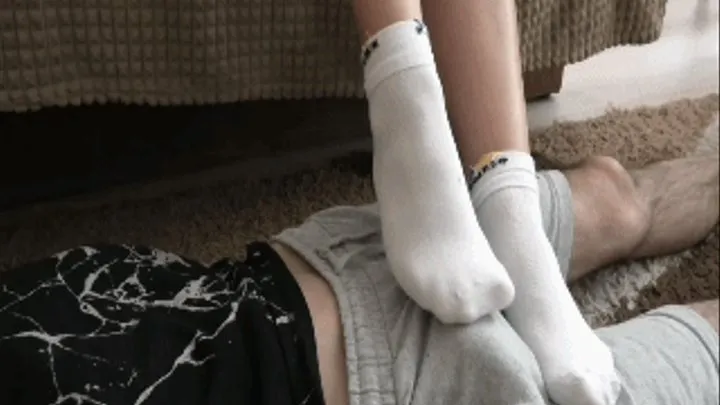 footjob in white socks j