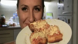 Very close to the camera is pizza ...