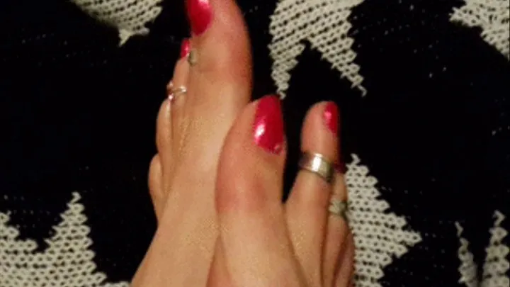 SLUT RED POLISH ON GODDESS TOES