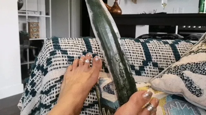 THE STROKING OF A GIANT GREEN VEGETABLE PENIS by Goddess Bianca