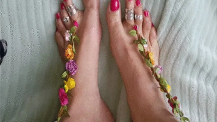 DELICIOUS PINK SPRING GODDESS PEDICURE!!!