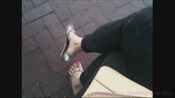 Coco foot play at the bus stop (secret camera) part 1