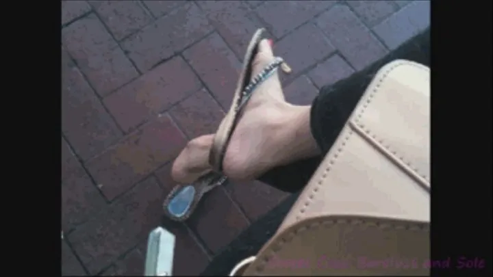 Sweet Coco foot play at the bus stop (secret camera) part 2