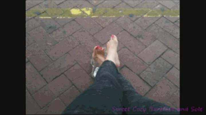 Sweet Coco foot play at the bus stop (secret camera) part 3