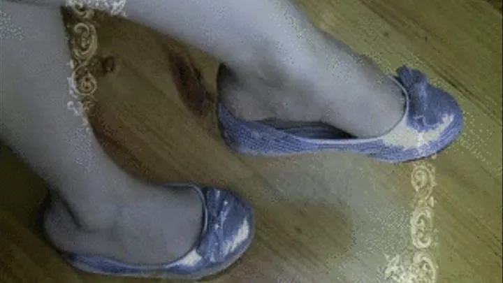 Coco dangling in her silver ballet flats part 4