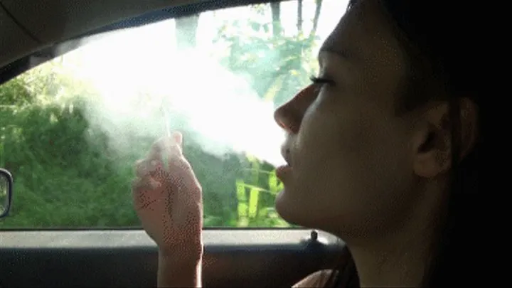 Neecole Smoking in the Car