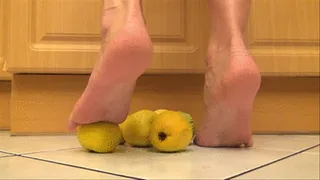 Crushing apple barefoot!