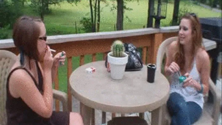 Aubrey & Alyssa Chat While Smoking