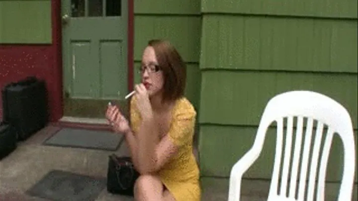 Alyssa Smoking in Yellow Dress