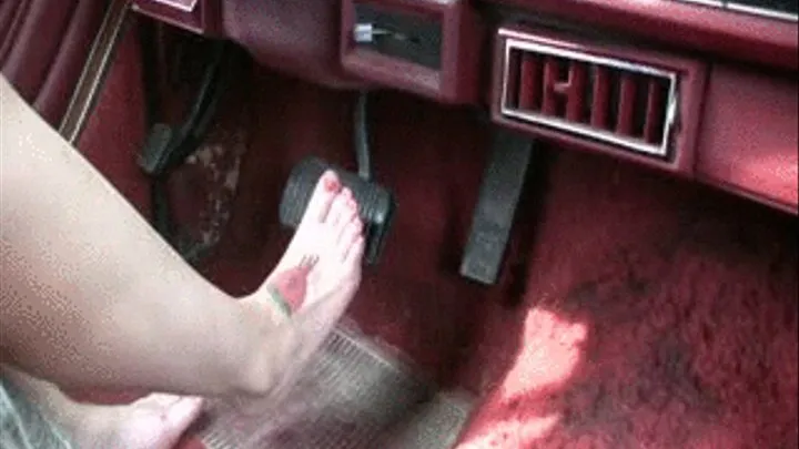 Alyssa Flooring the Jeep Barefoot