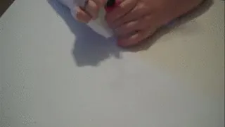 Aubrey Painting her Fingernails