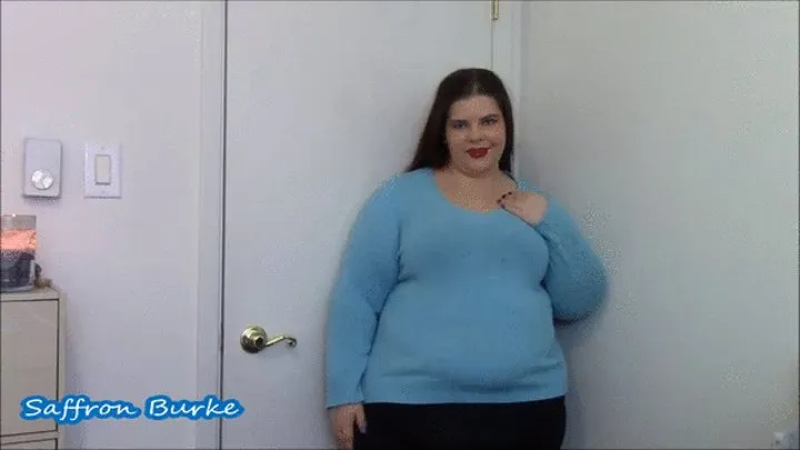 Pretty Blue Sweater Tease