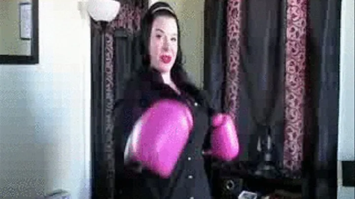 Pussy Punching with Pink Boxing Gloves