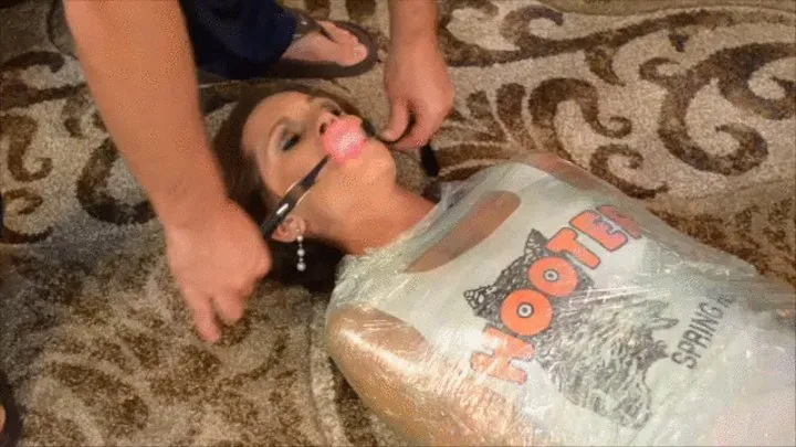 Saran Wrap Hooters Girl