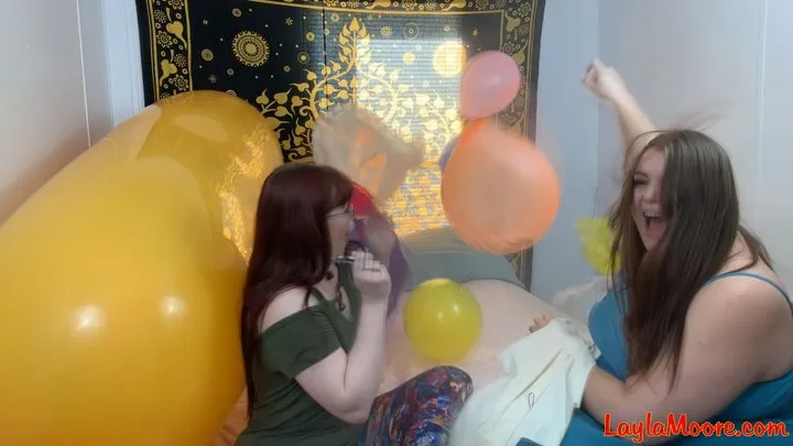 Popping My Loser Step-Brother's Balloons with Layla Moore and Ami Mercury