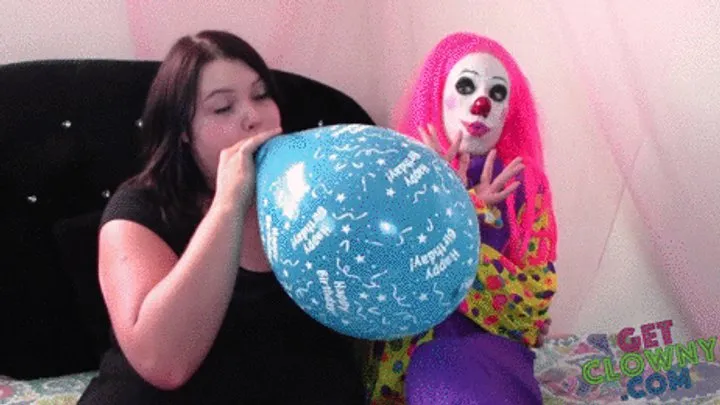 Balloon for the Birthday Clown! Layla Moore's inflation Revenge on Kitzi Klown!