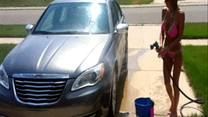 Armani Knight is getting HOT & WET washing her ride