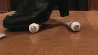 Boots Crushing Tubes of Toothpaste