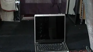 Smashing a laptop with my boots and ass