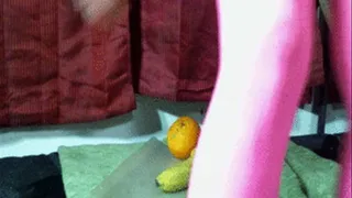 Crushing bananas and oranges