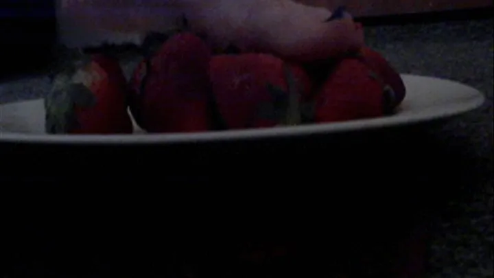 Foot fetish, stomping on strawberries!