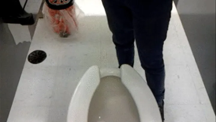 Quick pee and toilet sitting at work