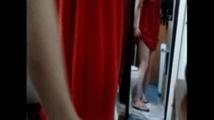 Two pee clips in my red dress