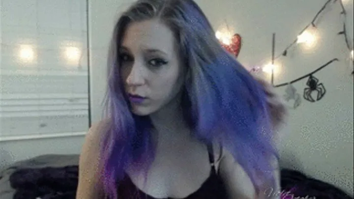 Brushing my purple hair