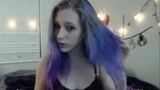 Brushing my purple hair