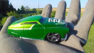 Tiny green car for a tiny shrunken man (Giantess Onyx shrinking fetish video)
