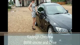 Kayleigh Christina Smoke and drive in the BMW SMALL