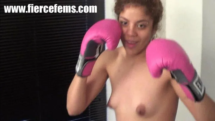 Celeste's Topless Boxing Match MP4