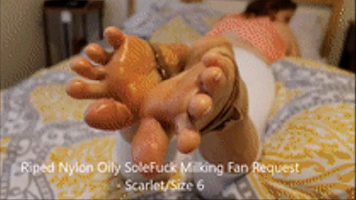 Ripped Nylon Oily Solefuck Milking Fan Request - Scarlet (Lotus) (Cam1)