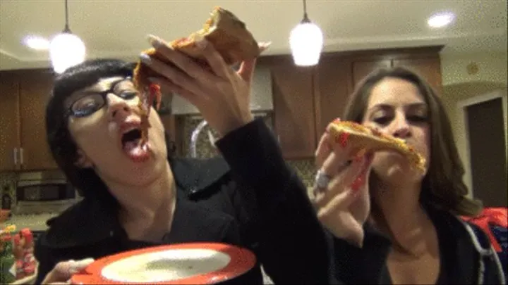 Look at Delilah & Me Eating Pizza