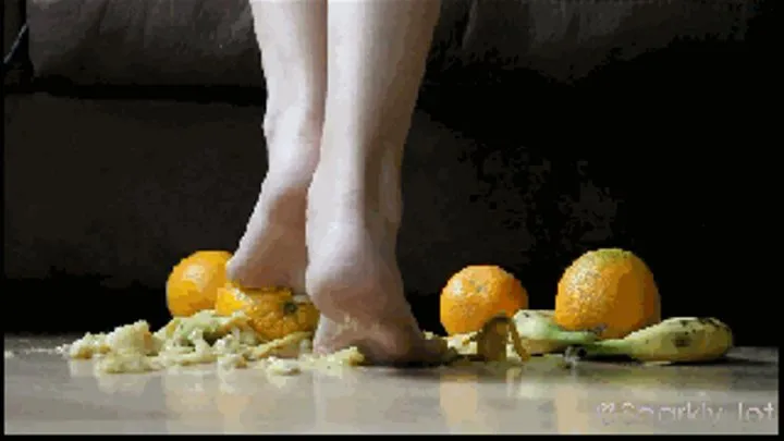 Crushing oranges and bananas with my bare feet