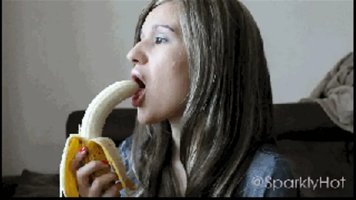 Deep throat to a banana