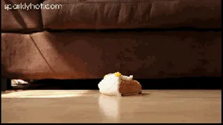 Crushing a piece of cake