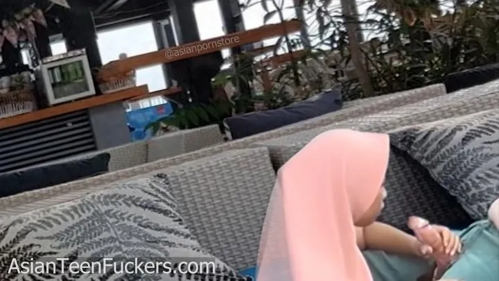 *Asian Teen Fuckers* Horny muslim teen sucks the cum from a big white cock in a restaurant-cam2-version1 atf