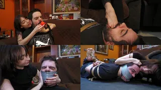 Kevin tied up and gagged by Andy!