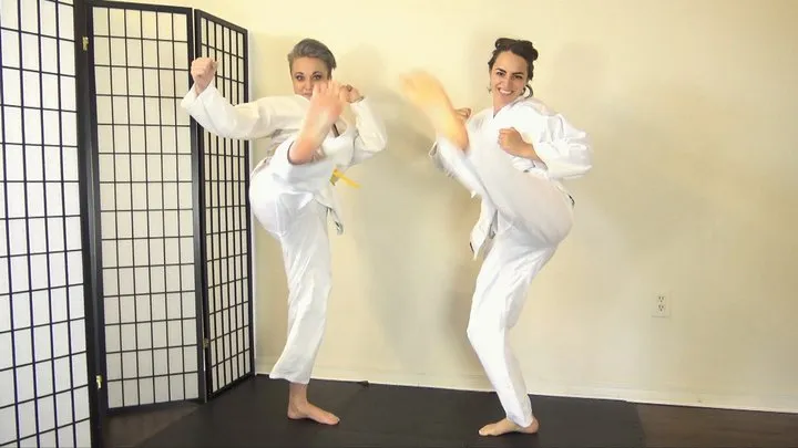 KARLY & VIVIAN BALLBUSTING KARATE PRACTICE ( 1080)