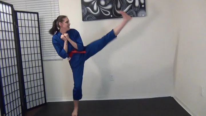 SADIE HOLMES KARATE KICKING