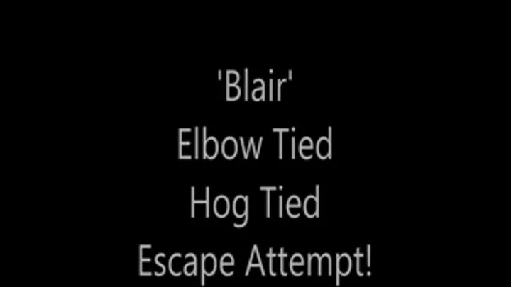 'Blair'...Elbow Tied Hog Tied Escape Attempt!