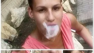 Amateur girl smoking:Julia