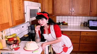 Pin-Up Housewife Sneezing & Snot Rocket Blowing On Your Sweet Suprise