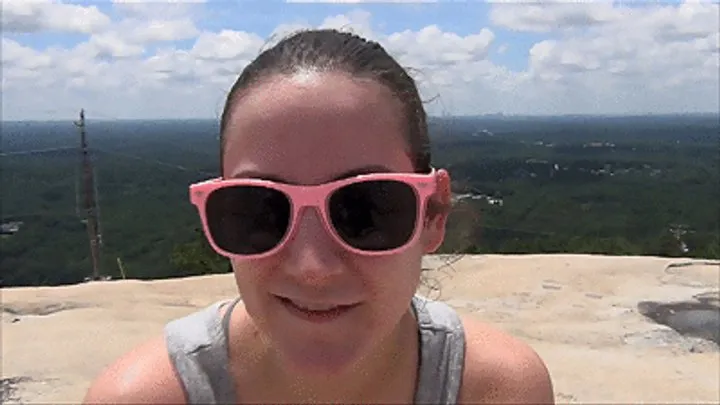 Addie Juniper Showing Off Her Mouth in the Great Outdoors