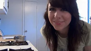 Dakota Charms Cooking in the Kitchen