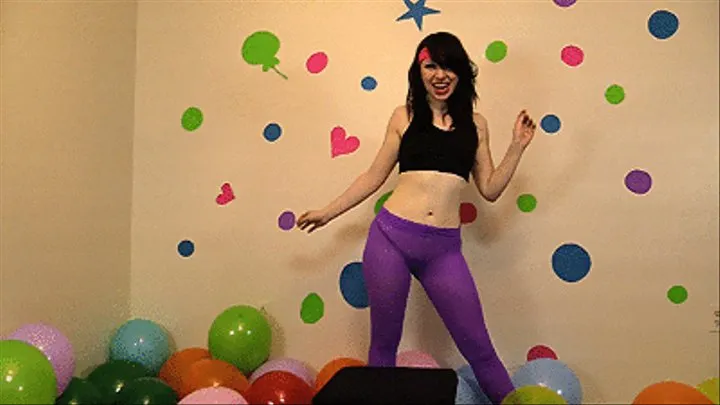 Work Out Instructor Dakota Charms Popping Balloons