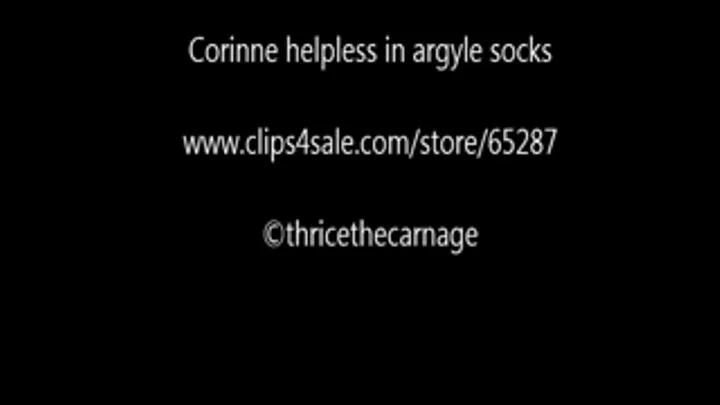 Corinne helpless in argyle socks